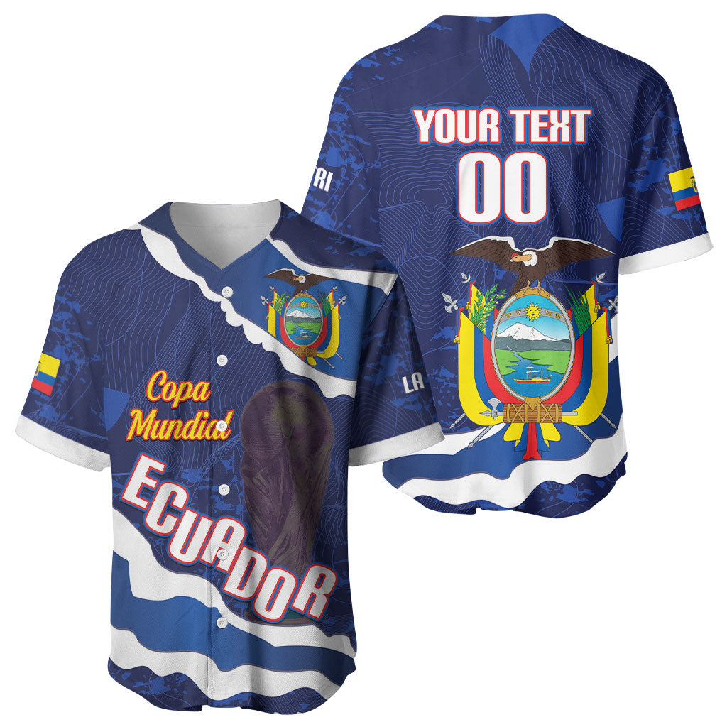 Custom Ecuador 2026 Football Baseball Jersey Come On La Tri Grunge Style