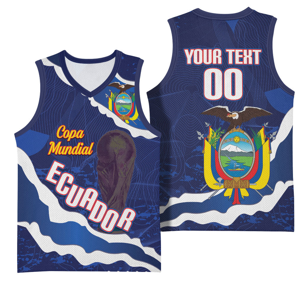 Custom Ecuador 2026 Football Basketball Jersey Come On La Tri Grunge Style