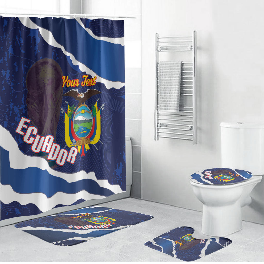 Custom Ecuador 2026 Football Bathroom Set Come On La Tri Grunge Style