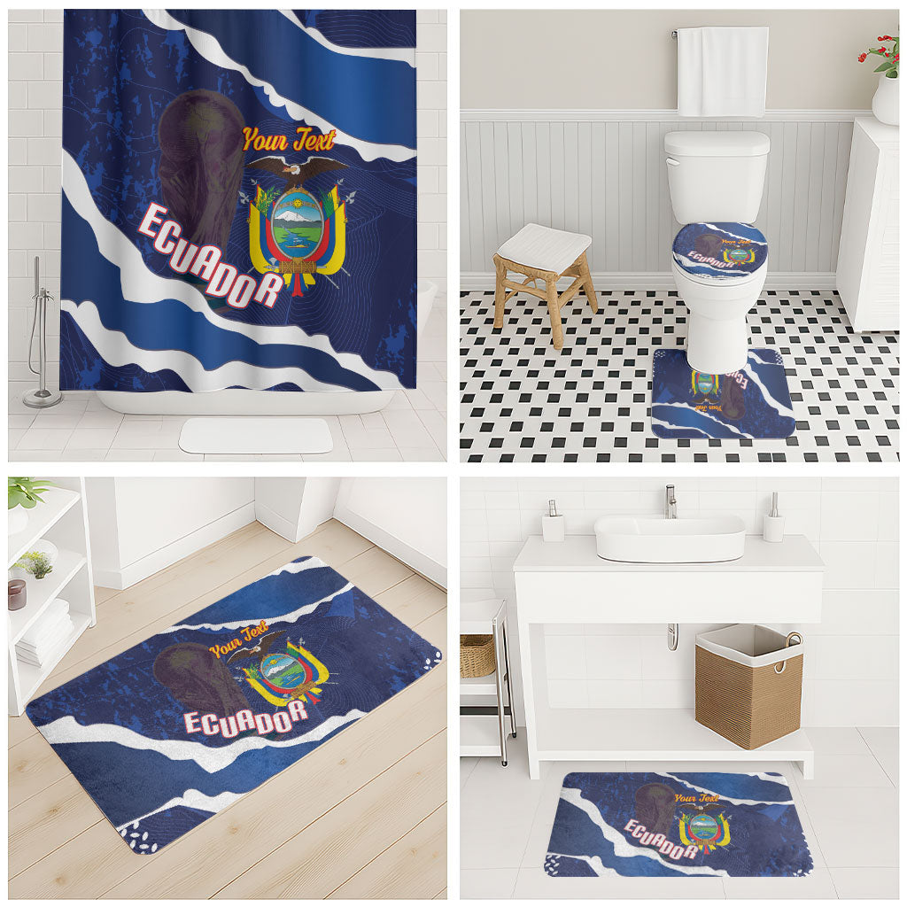 Custom Ecuador 2026 Football Bathroom Set Come On La Tri Grunge Style