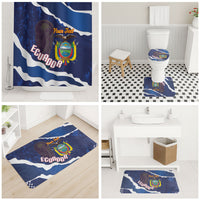 Custom Ecuador 2026 Football Bathroom Set Come On La Tri Grunge Style