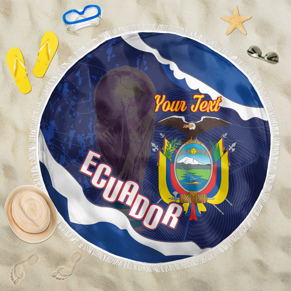 Custom Ecuador 2026 Football Beach Blanket Come On La Tri Grunge Style