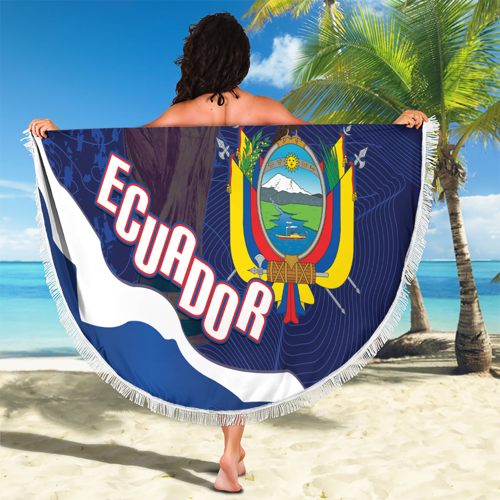 Custom Ecuador 2026 Football Beach Blanket Come On La Tri Grunge Style