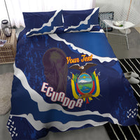 Custom Ecuador 2026 Football Bedding Set Come On La Tri Grunge Style