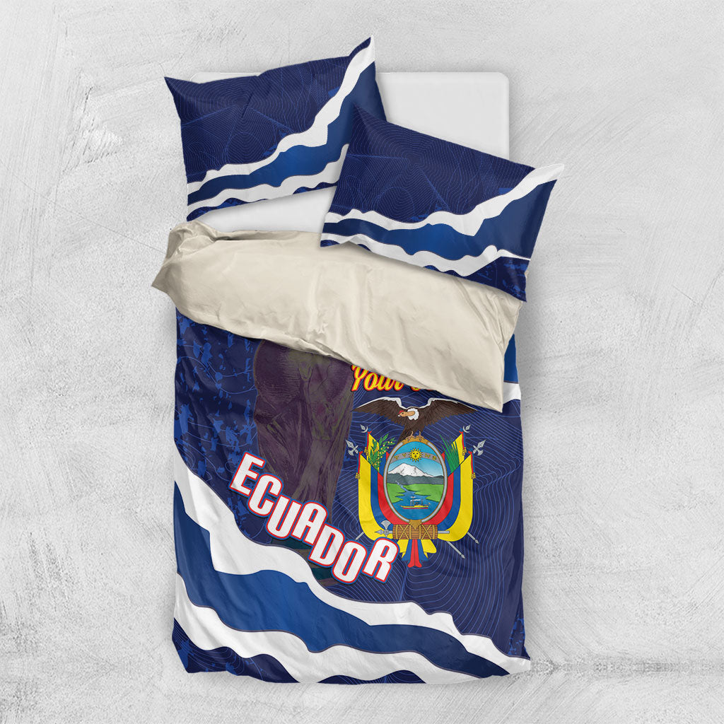 Custom Ecuador 2026 Football Bedding Set Come On La Tri Grunge Style