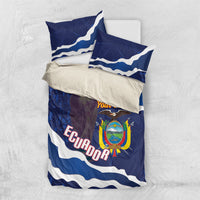 Custom Ecuador 2026 Football Bedding Set Come On La Tri Grunge Style