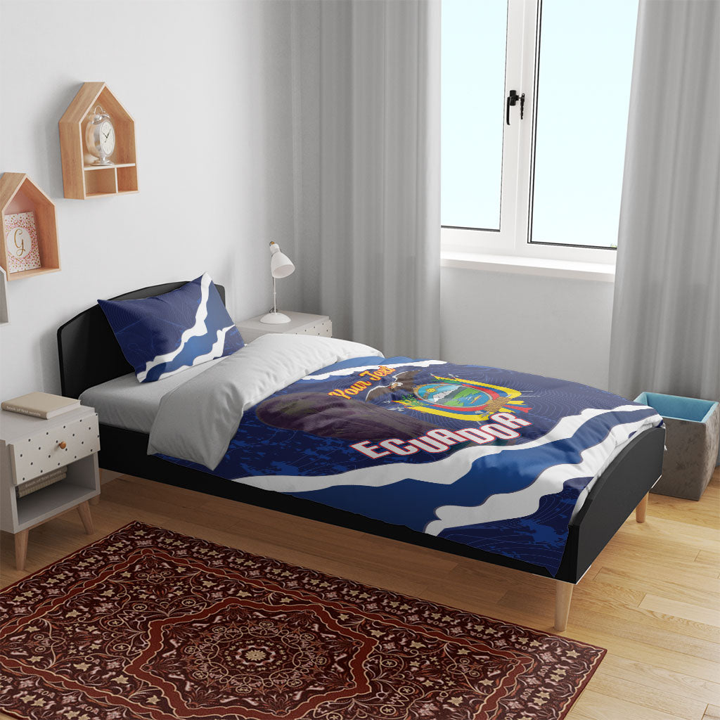 Custom Ecuador 2026 Football Bedding Set Come On La Tri Grunge Style