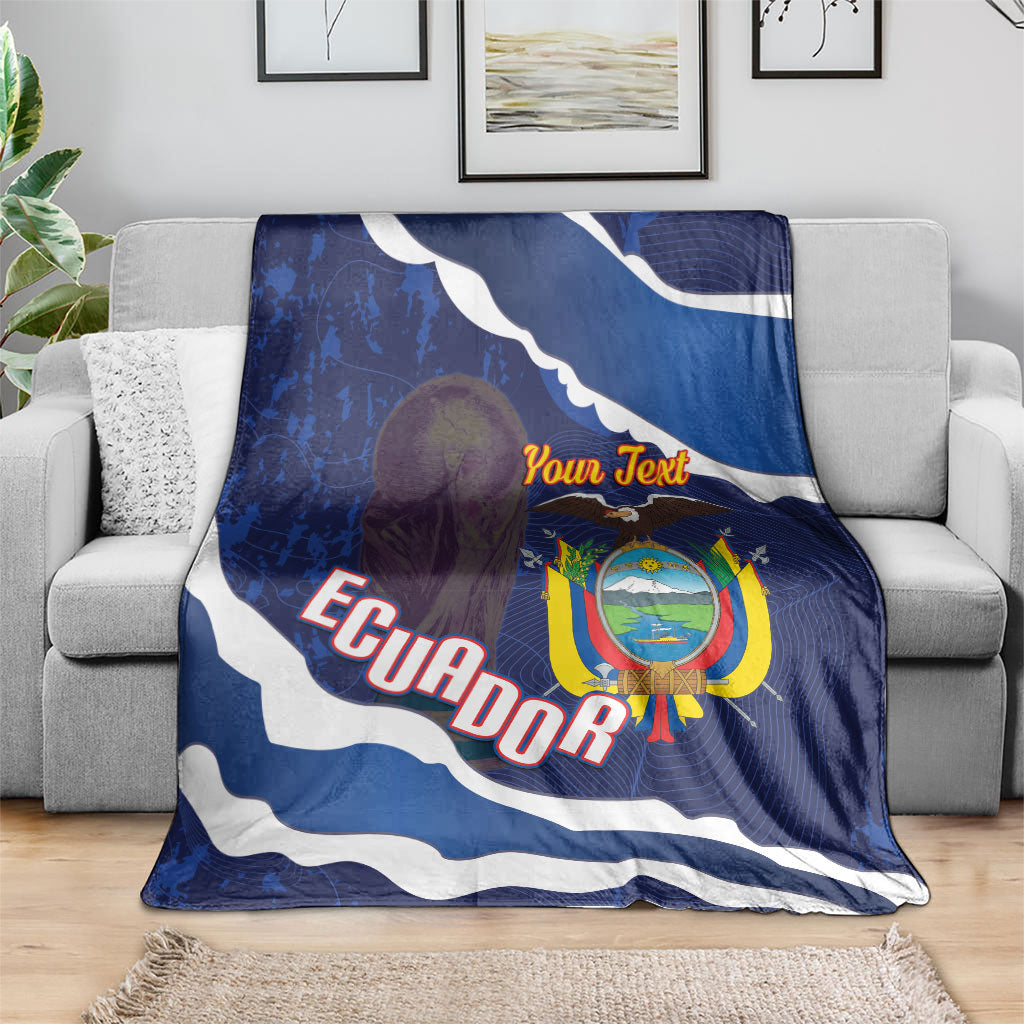 Custom Ecuador 2026 Football Blanket Come On La Tri Grunge Style