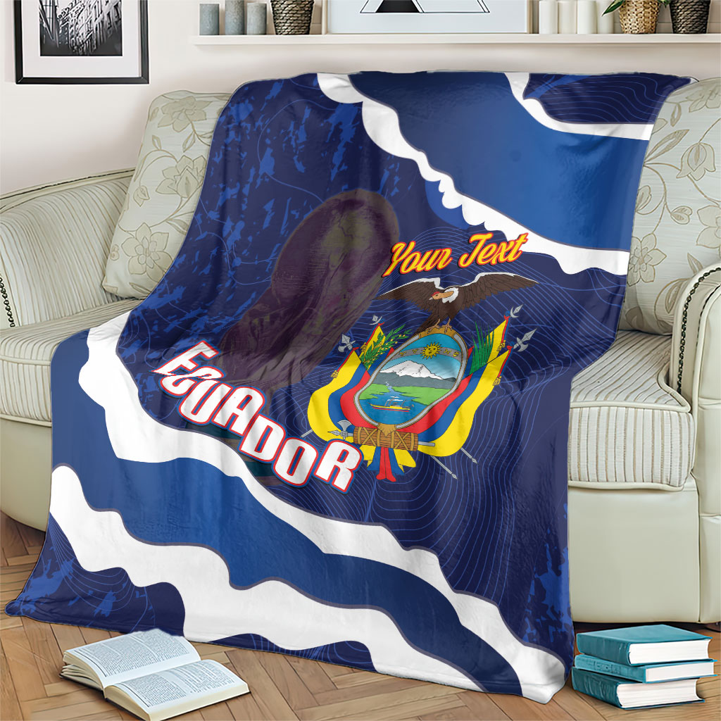 Custom Ecuador 2026 Football Blanket Come On La Tri Grunge Style