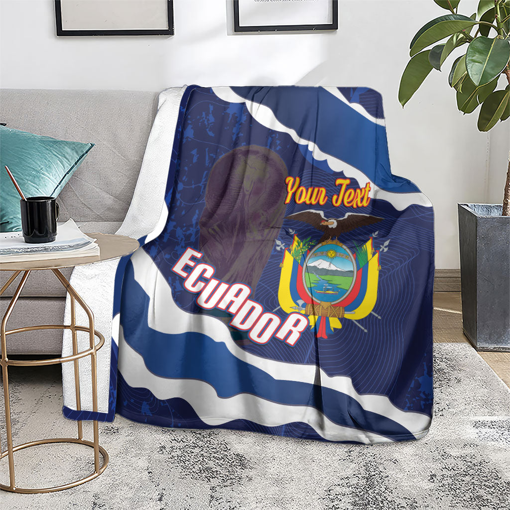 Custom Ecuador 2026 Football Blanket Come On La Tri Grunge Style