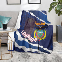 Custom Ecuador 2026 Football Blanket Come On La Tri Grunge Style