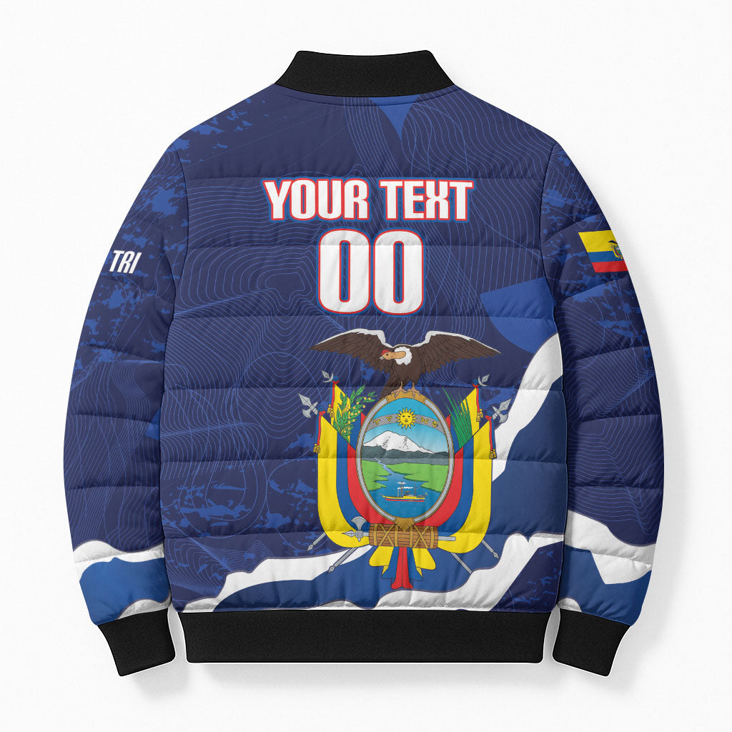Custom Ecuador 2026 Football Bomber Puffer Jacket Come On La Tri Grunge Style