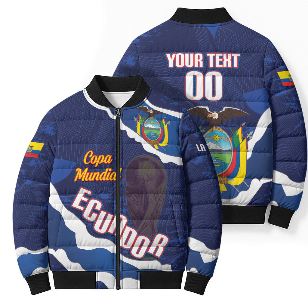 Custom Ecuador 2026 Football Bomber Puffer Jacket Come On La Tri Grunge Style