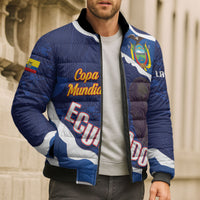 Custom Ecuador 2026 Football Bomber Puffer Jacket Come On La Tri Grunge Style