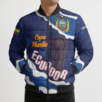 Custom Ecuador 2026 Football Bomber Puffer Jacket Come On La Tri Grunge Style
