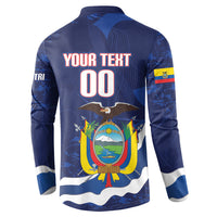 Custom Ecuador 2026 Football Button Sweatshirt Come On La Tri Grunge Style