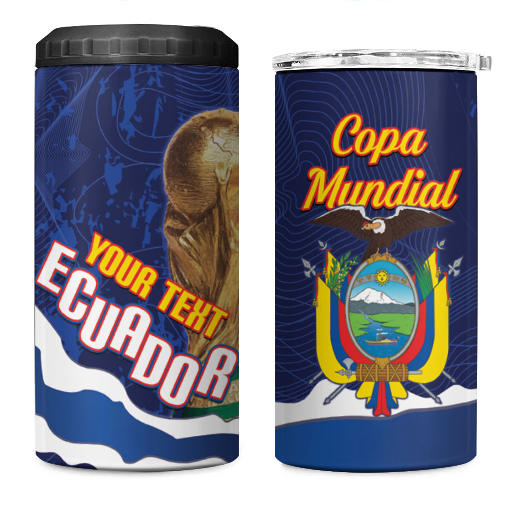 Custom Ecuador 2026 Football 4 in 1 Can Cooler Tumbler Come On La Tri Grunge Style