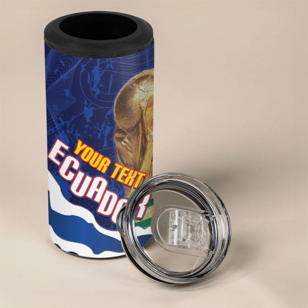 Custom Ecuador 2026 Football 4 in 1 Can Cooler Tumbler Come On La Tri Grunge Style