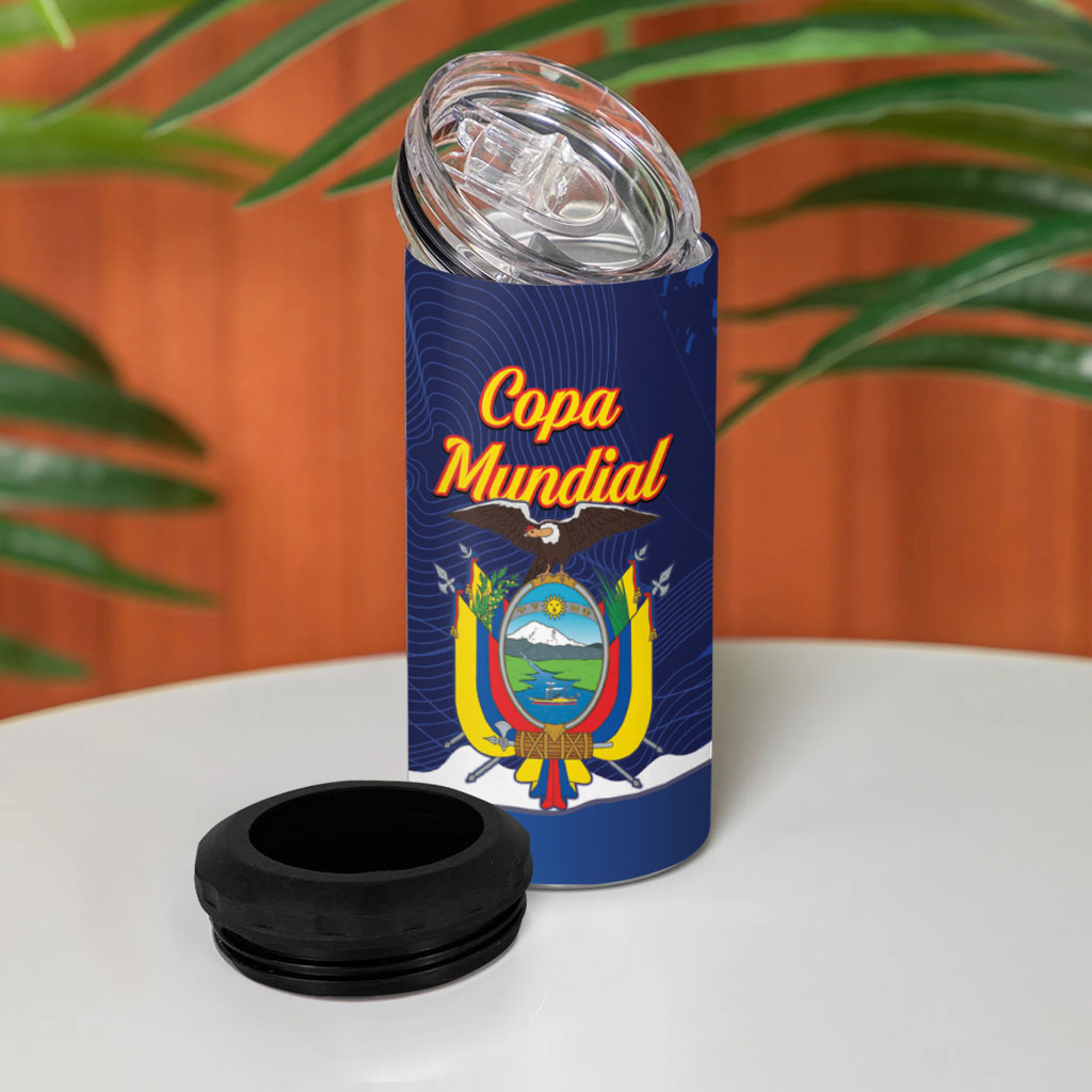 Custom Ecuador 2026 Football 4 in 1 Can Cooler Tumbler Come On La Tri Grunge Style