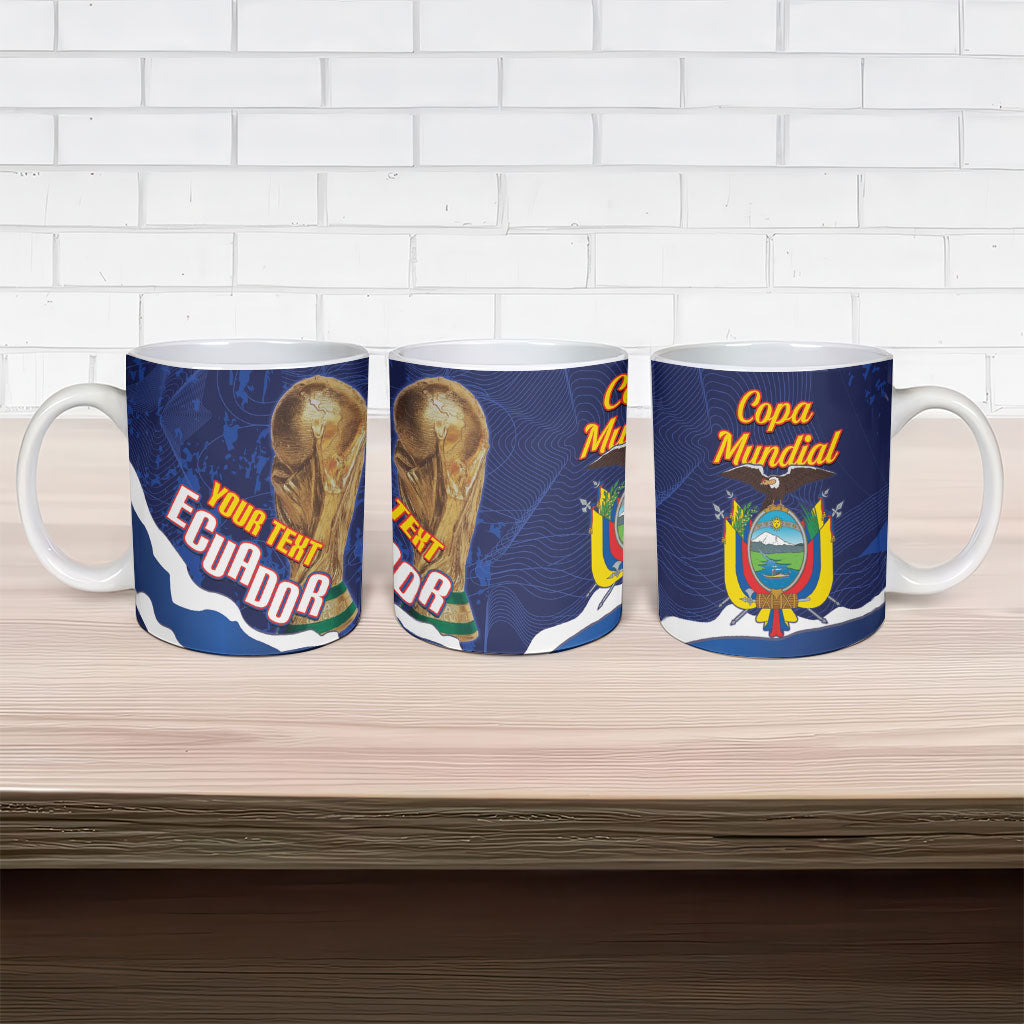 Custom Ecuador 2026 Football Ceramic Mug Come On La Tri Grunge Style