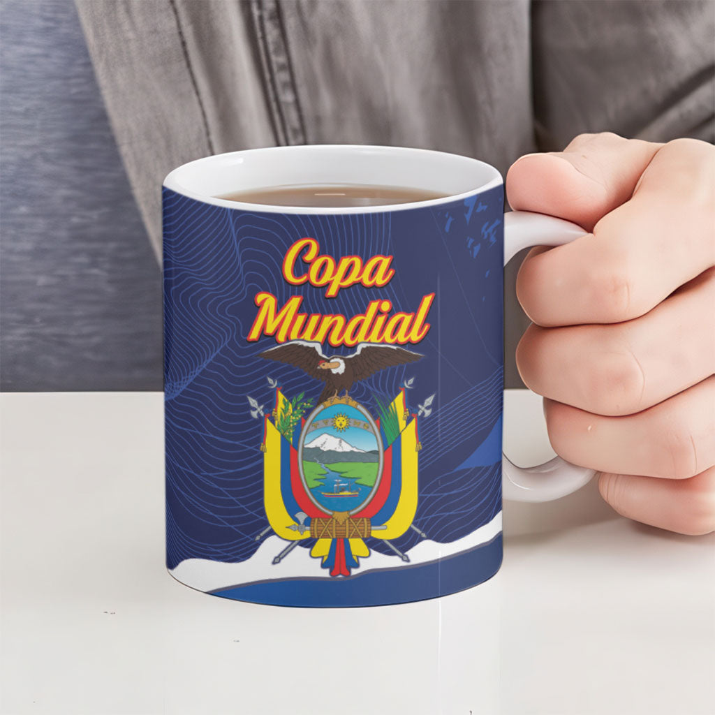 Custom Ecuador 2026 Football Ceramic Mug Come On La Tri Grunge Style