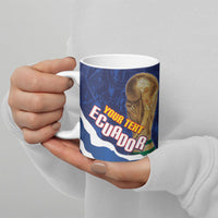 Custom Ecuador 2026 Football Ceramic Mug Come On La Tri Grunge Style
