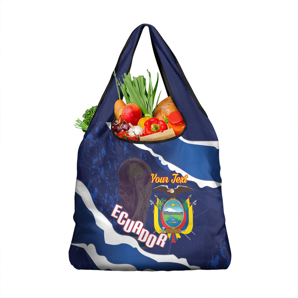 Custom Ecuador 2026 Football Grocery Bag Come On La Tri Grunge Style
