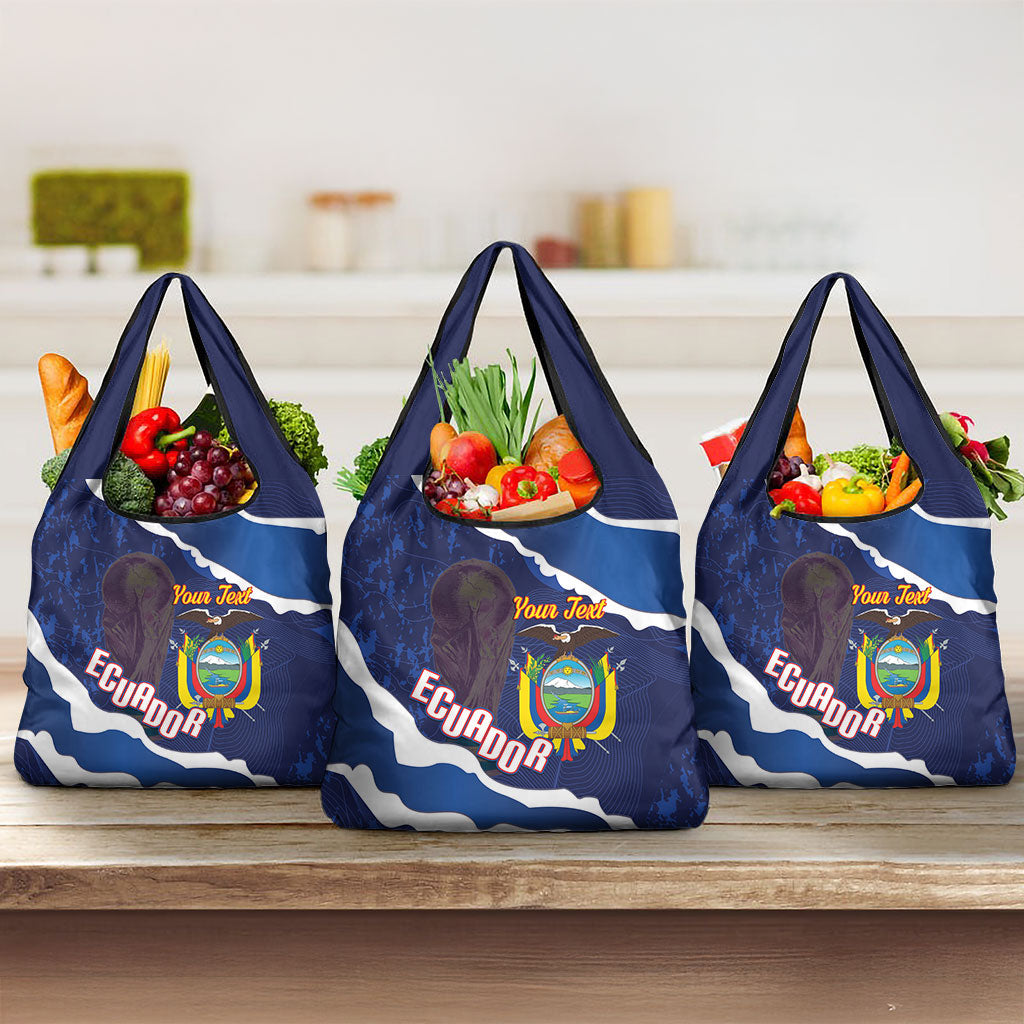 Custom Ecuador 2026 Football Grocery Bag Come On La Tri Grunge Style