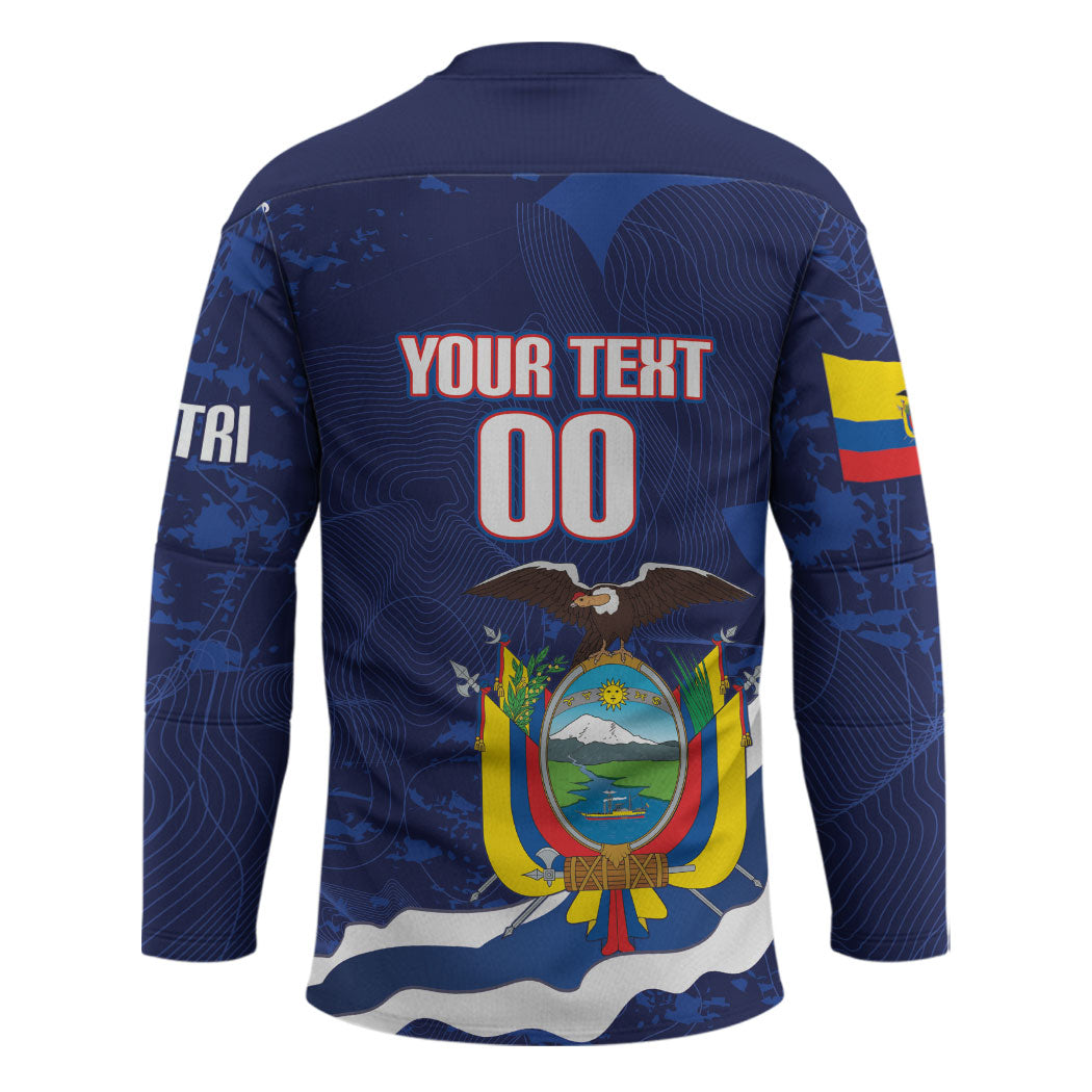 Custom Ecuador 2026 Football Hockey Jersey Come On La Tri Grunge Style