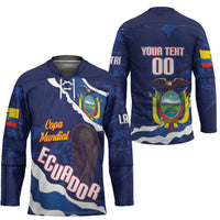 Custom Ecuador 2026 Football Hockey Jersey Come On La Tri Grunge Style