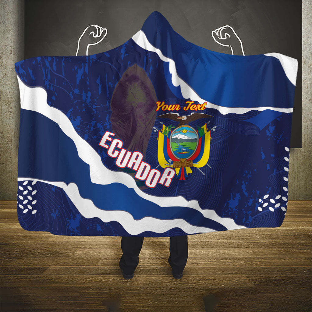 Custom Ecuador 2026 Football Hooded Blanket Come On La Tri Grunge Style