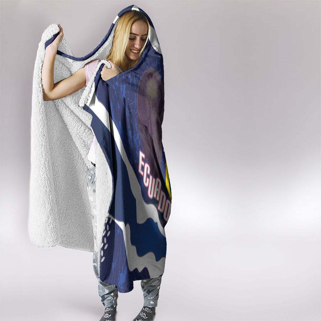 Custom Ecuador 2026 Football Hooded Blanket Come On La Tri Grunge Style