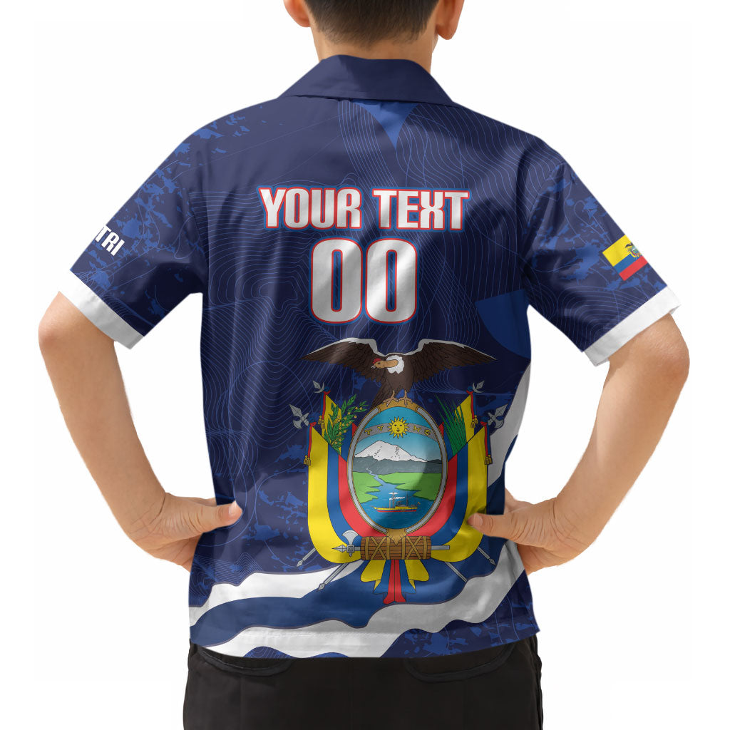 Custom Ecuador 2026 Football Kid Hawaiian Shirt Come On La Tri Grunge Style LT14