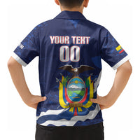 Custom Ecuador 2026 Football Kid Hawaiian Shirt Come On La Tri Grunge Style LT14