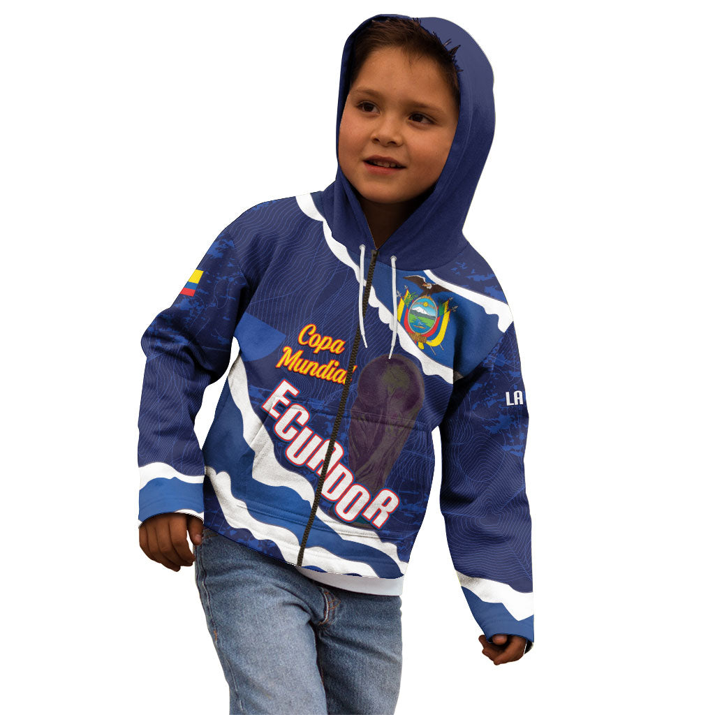 Custom Ecuador 2026 Football Kid Hoodie Come On La Tri Grunge Style