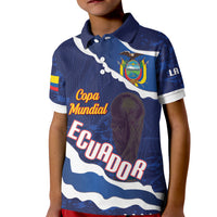 Custom Ecuador 2026 Football Kid Polo Shirt Come On La Tri Grunge Style