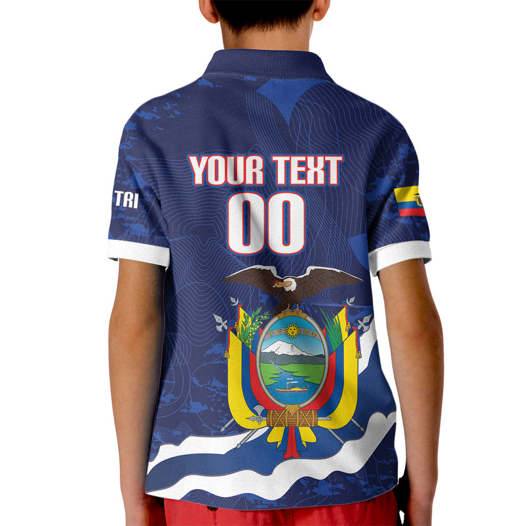 Custom Ecuador 2026 Football Kid Polo Shirt Come On La Tri Grunge Style