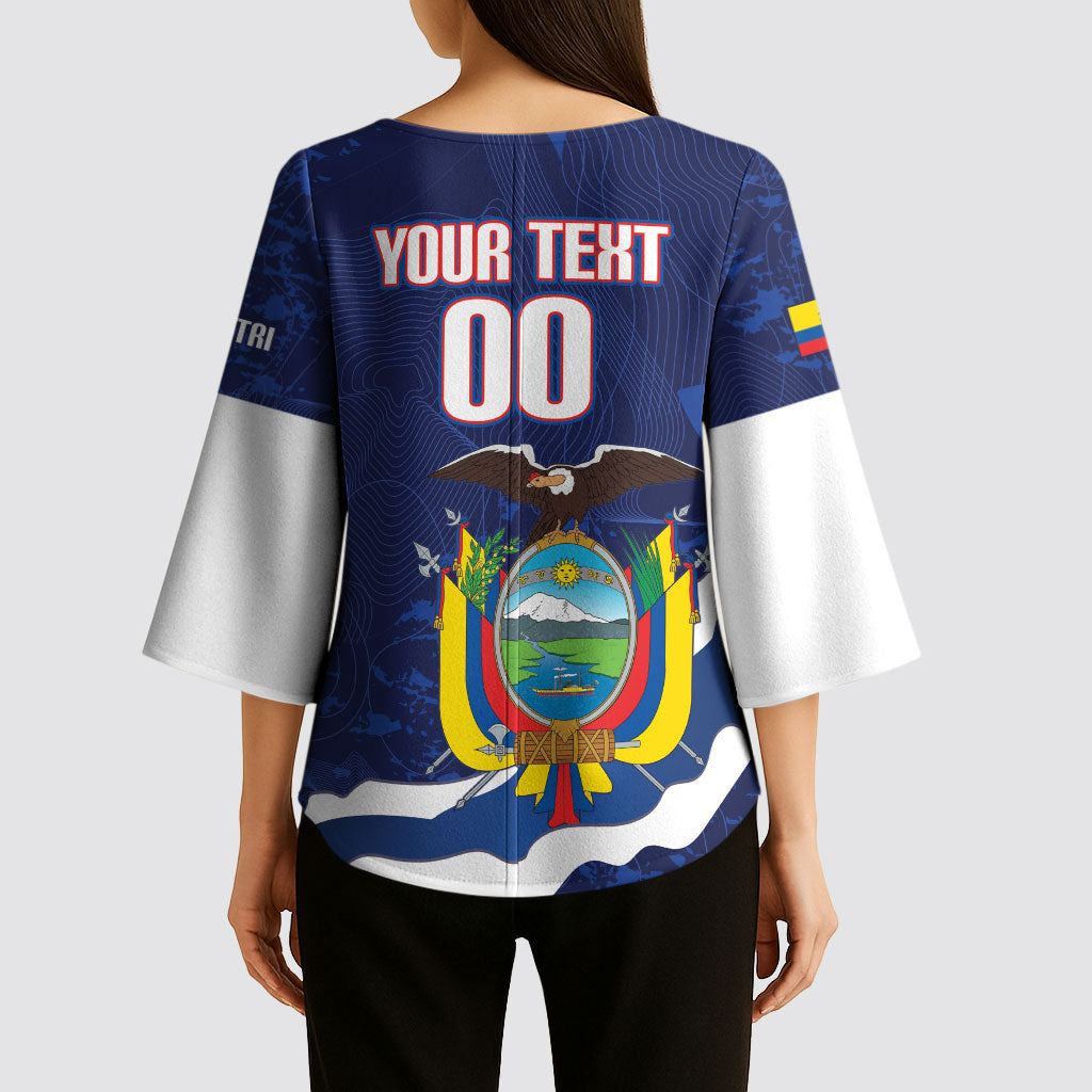 Custom Ecuador 2026 Football Kimono Sleeve Blouse Come On La Tri Grunge Style