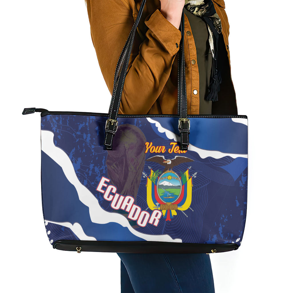 Custom Ecuador 2026 Football Leather Tote Bag Come On La Tri Grunge Style