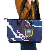 Custom Ecuador 2026 Football Leather Tote Bag Come On La Tri Grunge Style