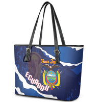 Custom Ecuador 2026 Football Leather Tote Bag Come On La Tri Grunge Style