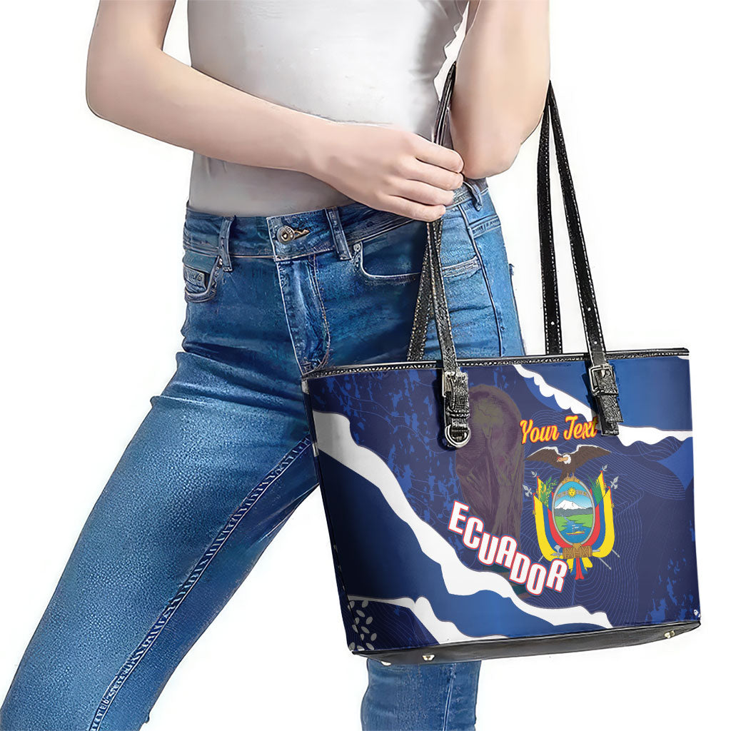 Custom Ecuador 2026 Football Leather Tote Bag Come On La Tri Grunge Style