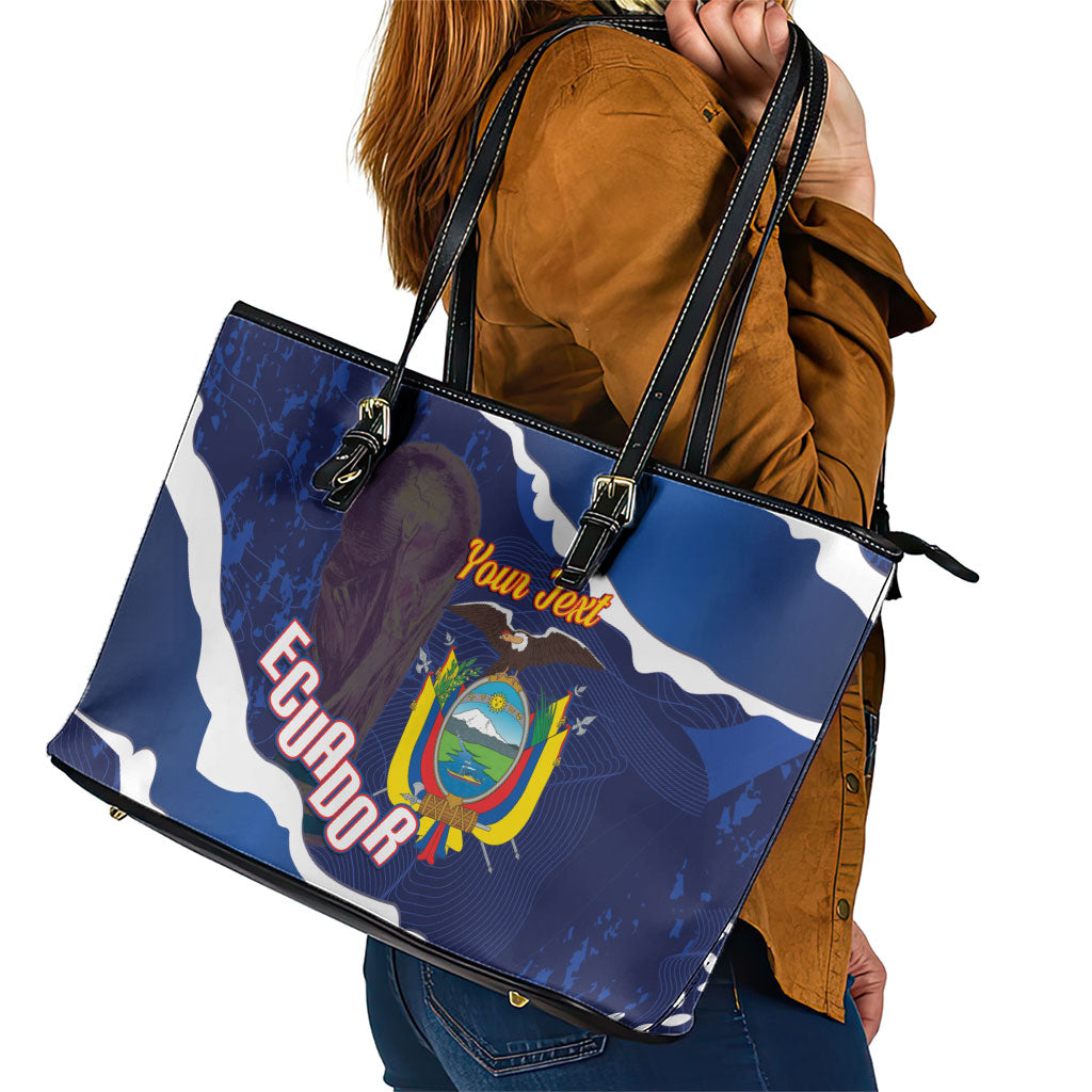 Custom Ecuador 2026 Football Leather Tote Bag Come On La Tri Grunge Style