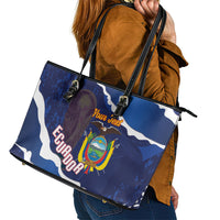 Custom Ecuador 2026 Football Leather Tote Bag Come On La Tri Grunge Style