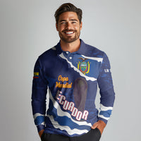 Custom Ecuador 2026 Football Long Sleeve Polo Shirt Come On La Tri Grunge Style