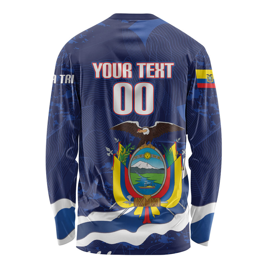 Custom Ecuador 2026 Football Long Sleeve Shirt Come On La Tri Grunge Style