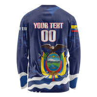 Custom Ecuador 2026 Football Long Sleeve Shirt Come On La Tri Grunge Style