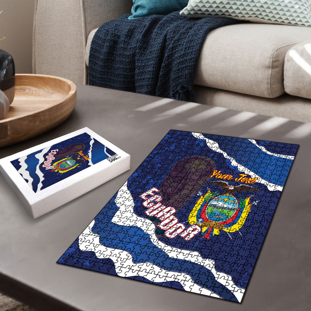 Custom Ecuador 2026 Football Puzzle Come On La Tri Grunge Style