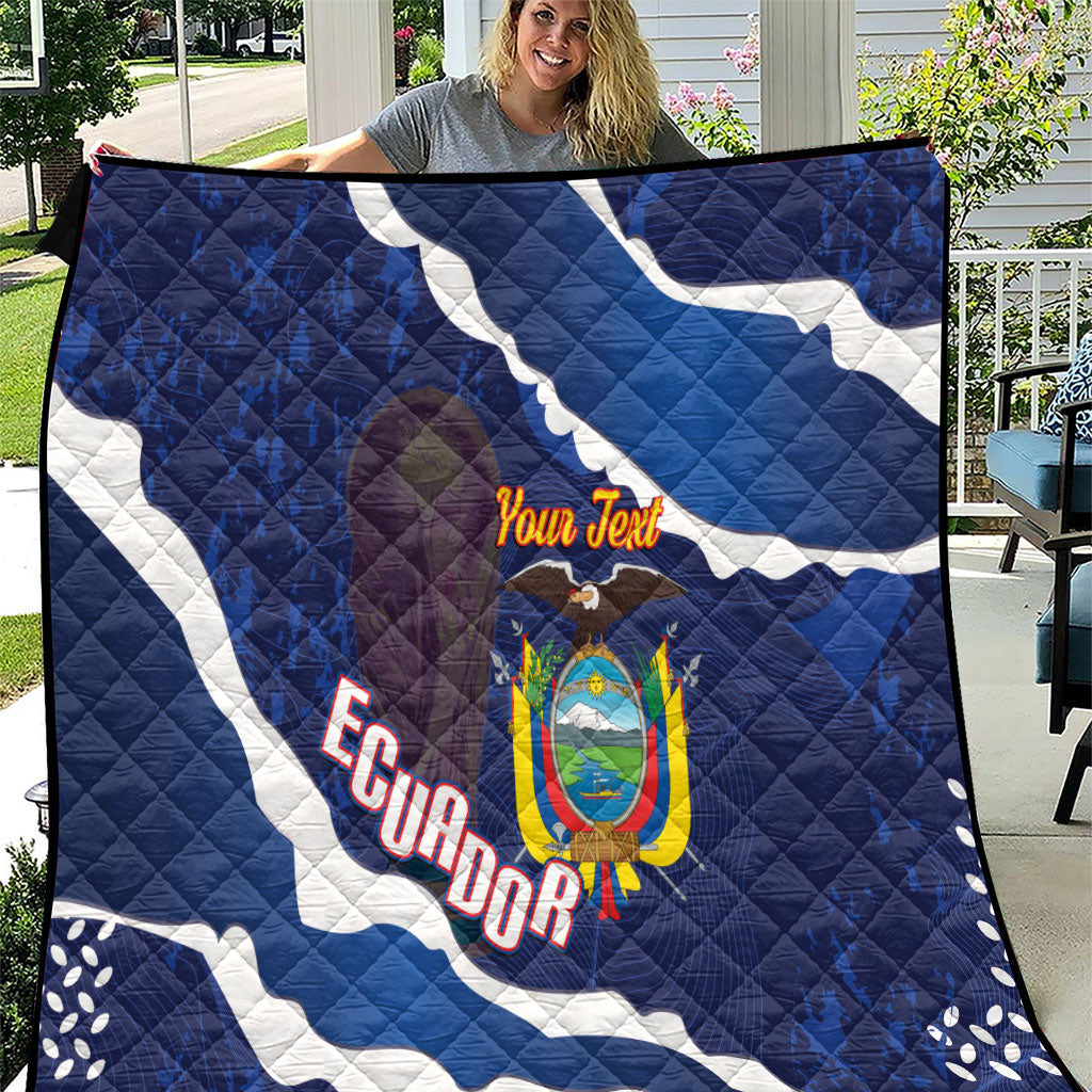Custom Ecuador 2026 Football Quilt Come On La Tri Grunge Style