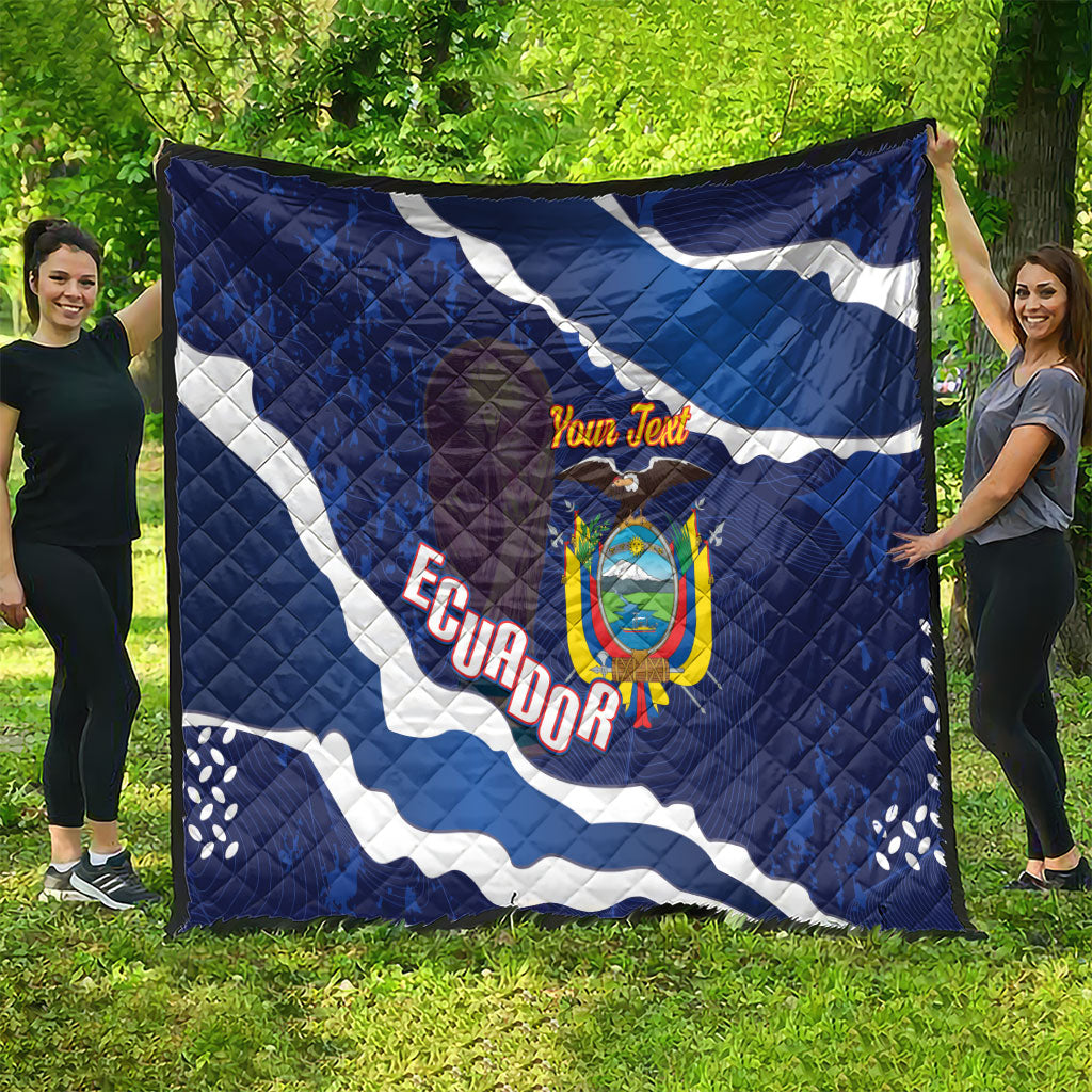 Custom Ecuador 2026 Football Quilt Come On La Tri Grunge Style